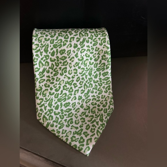 Vera Bradley Other - Vera Bradley for Baekgaard Men’s Silk Tie Handmade Green Leopard Print